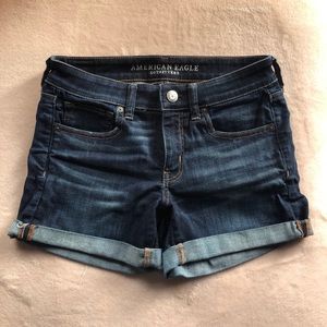 American Eagle dark blue denim shorts